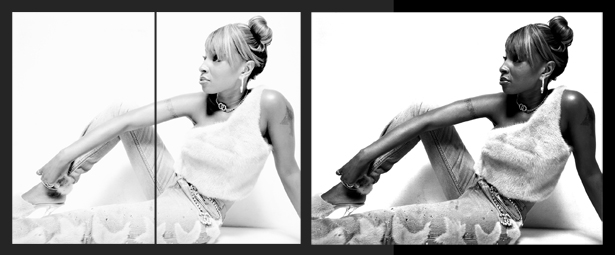 Before and After: Mary J. Blige photographed by Nicolai Grosell